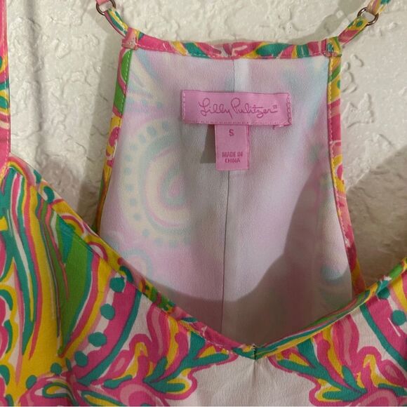 Lilly Pulitzer Dusk Hotty Pink Double Trouble Engineered Silk Slip Dress Small - Picture 12 of 13
